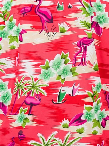 King Kameha Wrap 'Flamingos' in Red