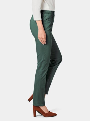 Goldner Slimfit Broek 'Carla' in Groen