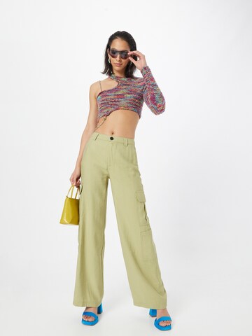 Wide Leg Pantalon cargo Tally Weijl en vert