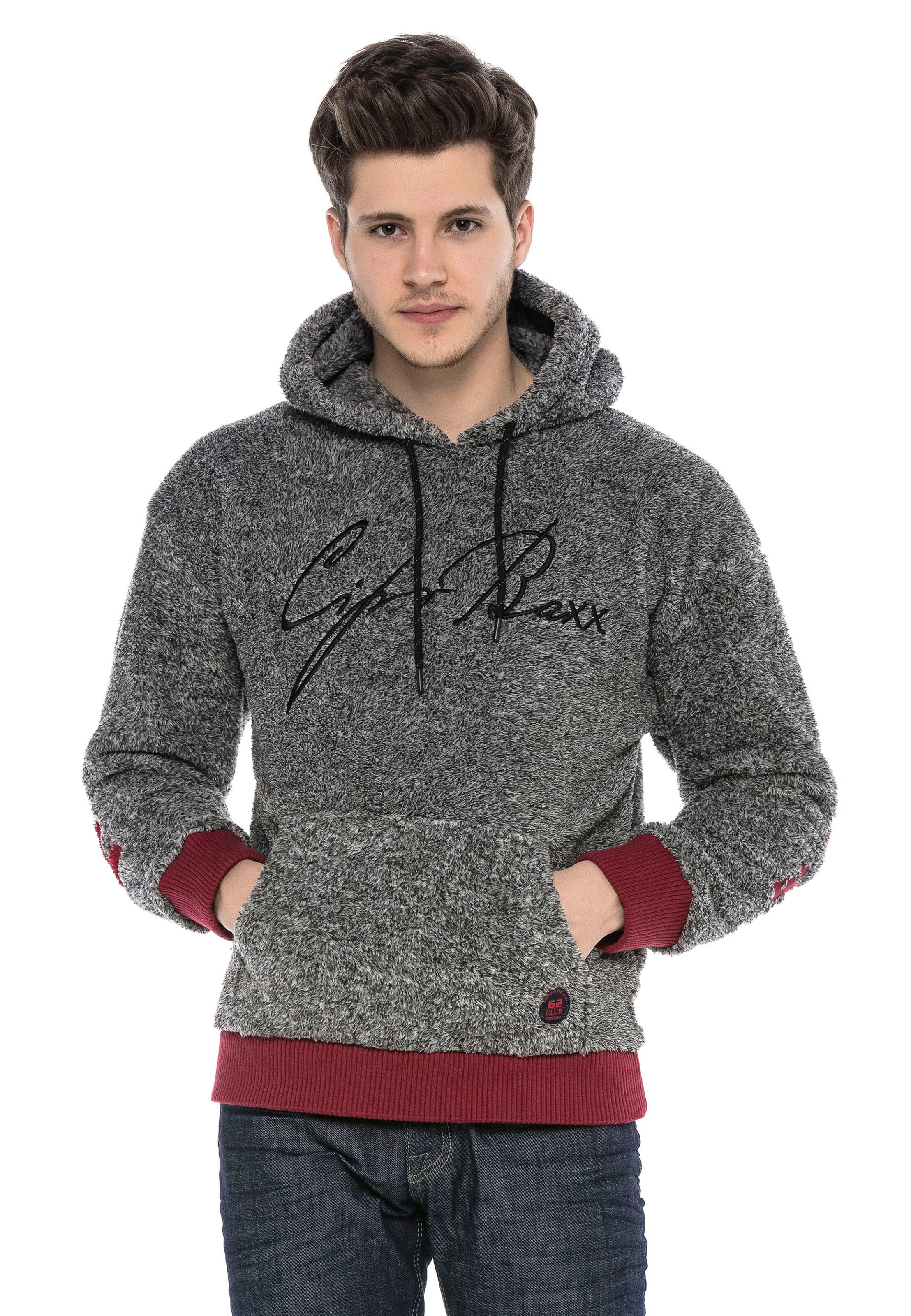 Männer Sweat CIPO & BAXX Kapuzenpullover in Grau - LT47101 Männer Sweat CIPO & BAXX Kapuzenpullover in Grau - LT47101