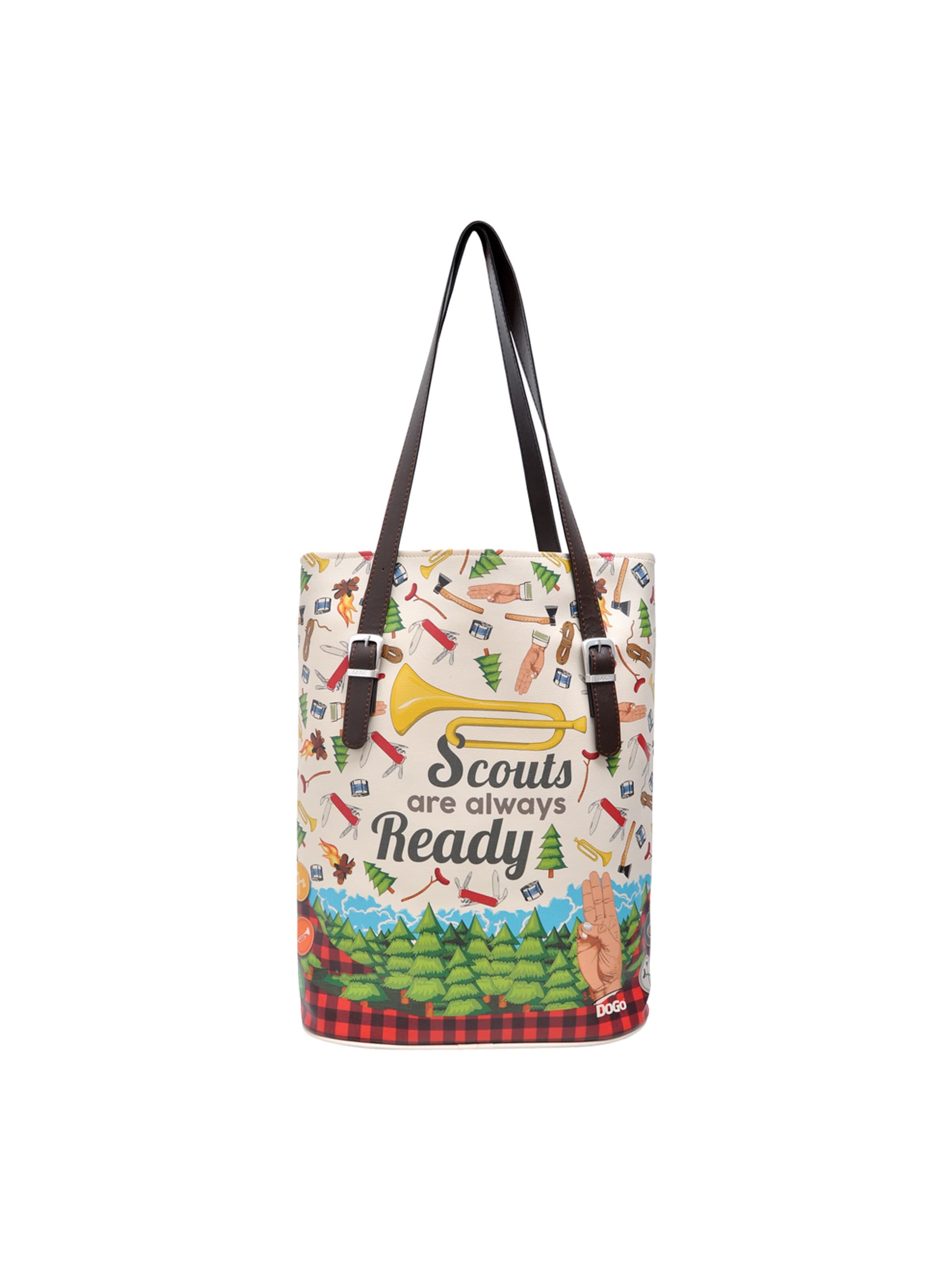DOGO Umhängetasche 'DOGO Umhängetasche Tall Bag - Scouts are always ready'‌‌‌‌‌‌‌‌‌‌ in Beige: Vorderseite