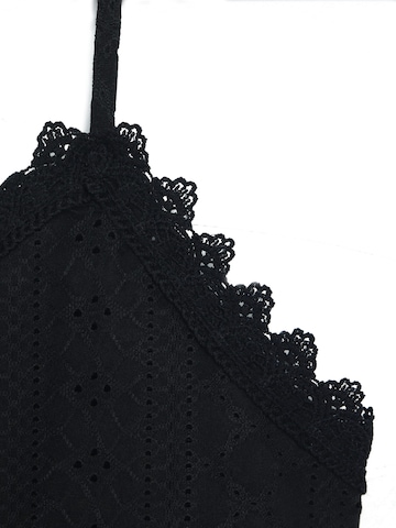 MEETWEE Top 'V-neck summer lace vest' in Zwart