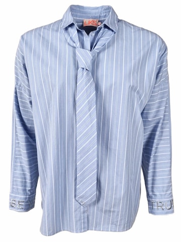 LIKS. Munich Blouse 'Damen Bluse gestreift mit Krawatte - GloriaC' in Blue: front