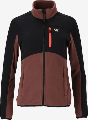 Whistler Athletic Fleece Jacket 'Evo' in Brown: front