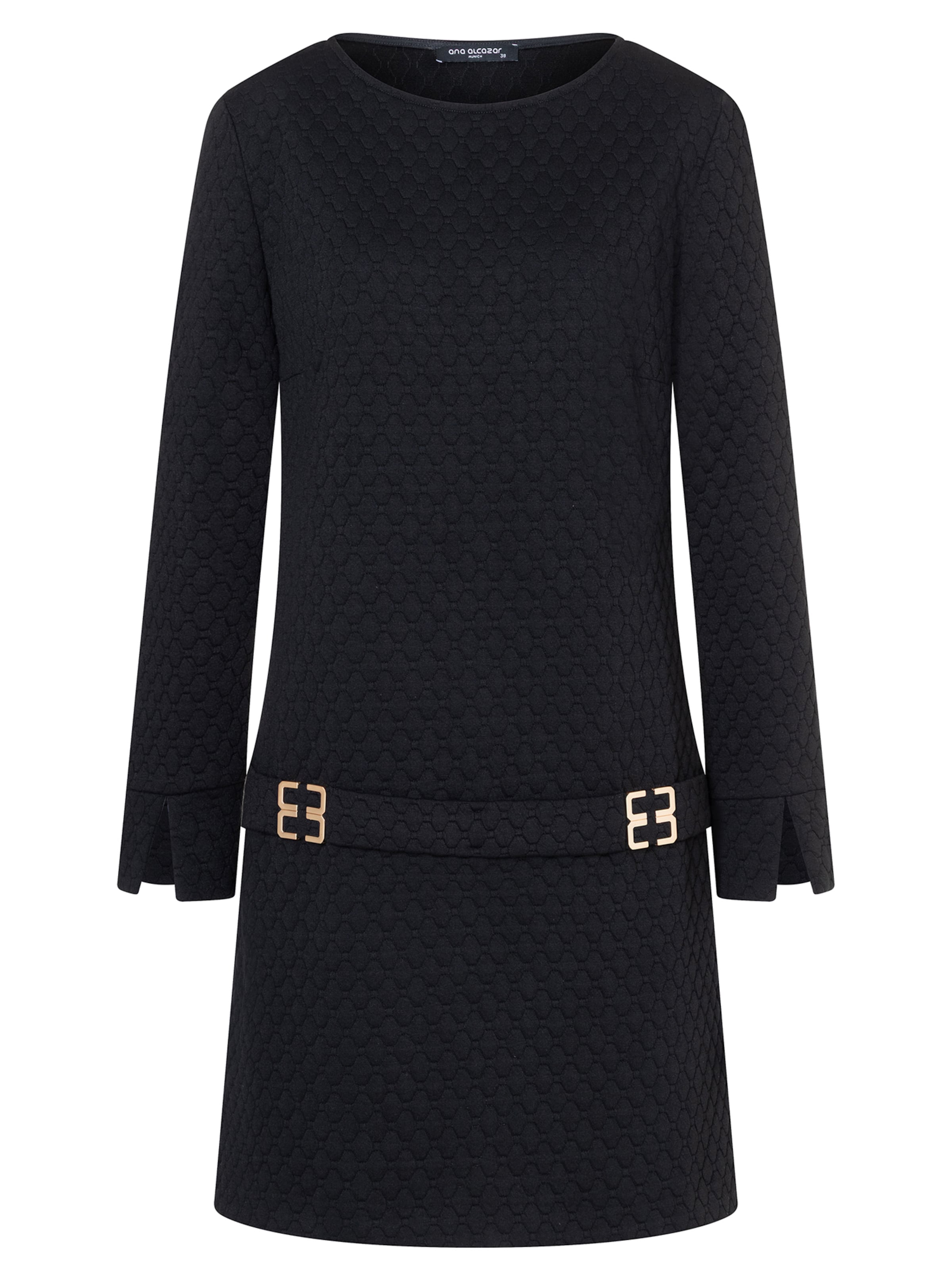 Ana Alcazar Jurk 'Adla' in Zwart: voorkant