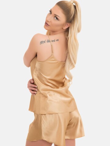 Evoni Pajama 'Set aus Satin' in Gold