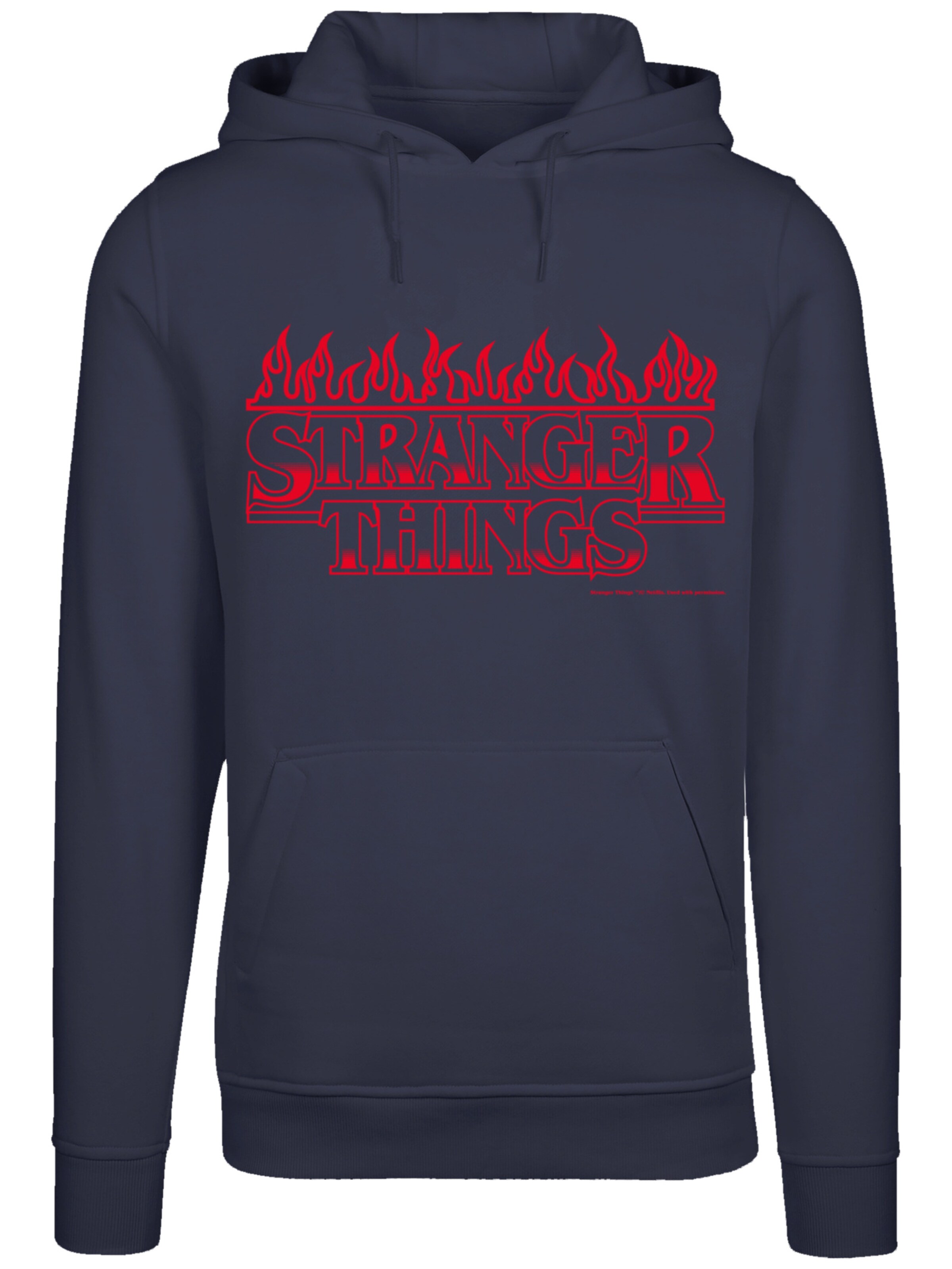 Sweat-shirt 'Stranger Things Flames Netflix TV Series' F4NT4STIC en bleu : devant