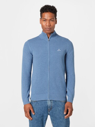 GANT Regular Fit Strickjacke in Blau: predná strana