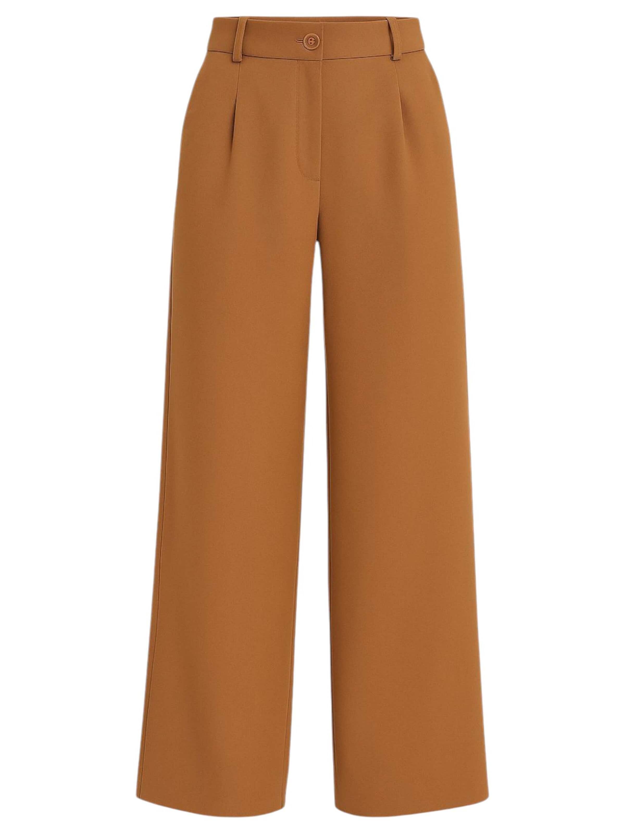 Pantaloni con pieghe 'Seyra' di fashionshowcase in marrone: frontale