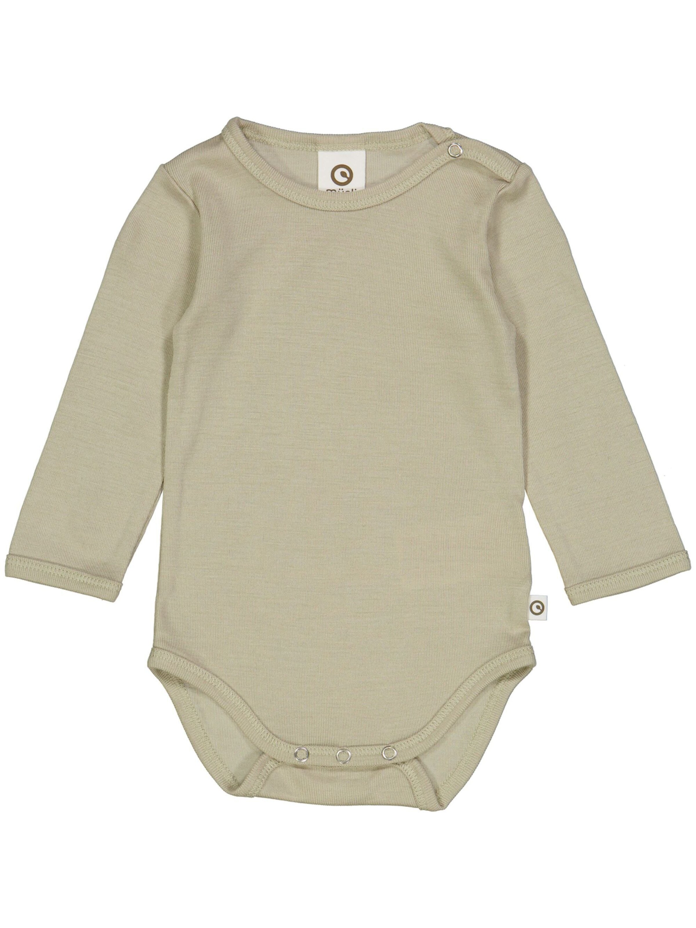 Barboteuse / body Müsli by GREEN COTTON en vert : devant