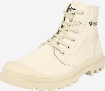 Palladium Lace-Up Ankle Boots 'Pampa' in Beige: front