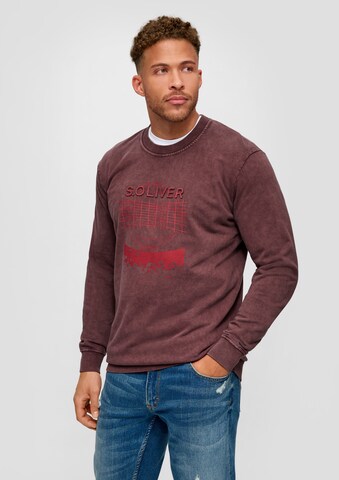 s.Oliver Men Tall Sizes Sweatshirt in Purple: front