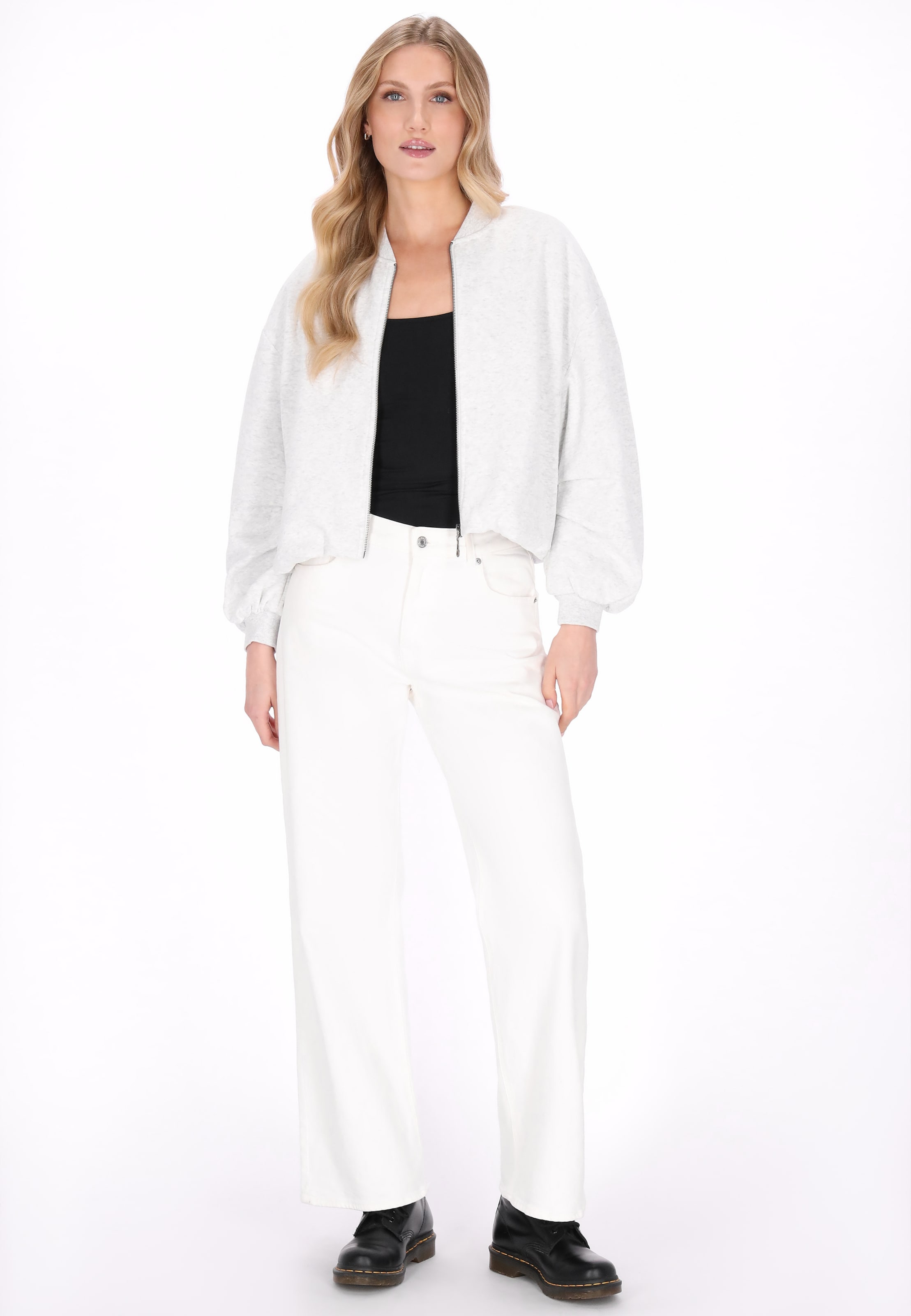 DreiMaster Vintage - Sudadera con cremallera en blanco