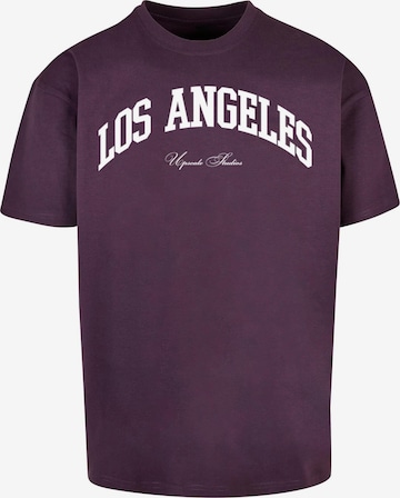 Maglietta ' L.A. College' di MT Upscale in lilla: frontale