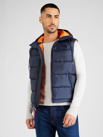 ALPHA INDUSTRIES Bodywarmer in Blauw: voorkant