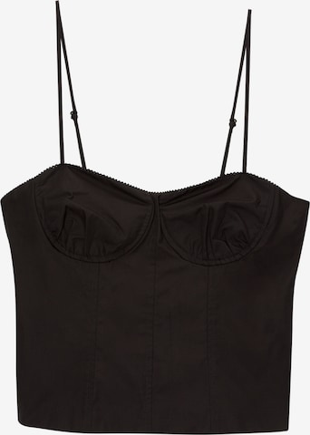 Pull&BearTop - crna boja: prednji dio