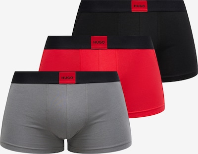 HUGO Bokserishortsit 'GALAXY' värissä meleerattu harmaa / punainen / musta, Tuotenäkymä