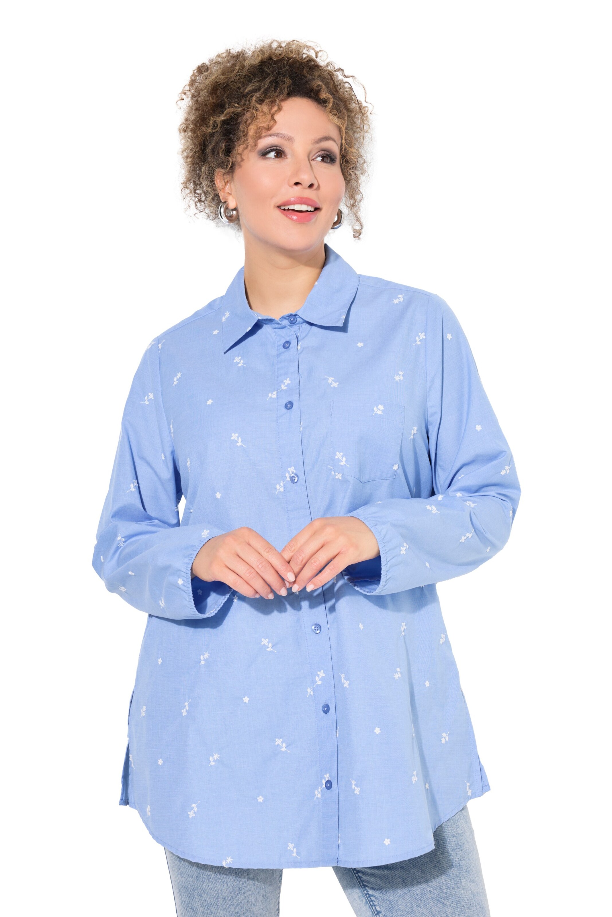 Ulla Popken Bluse in Blau: Vorderseite