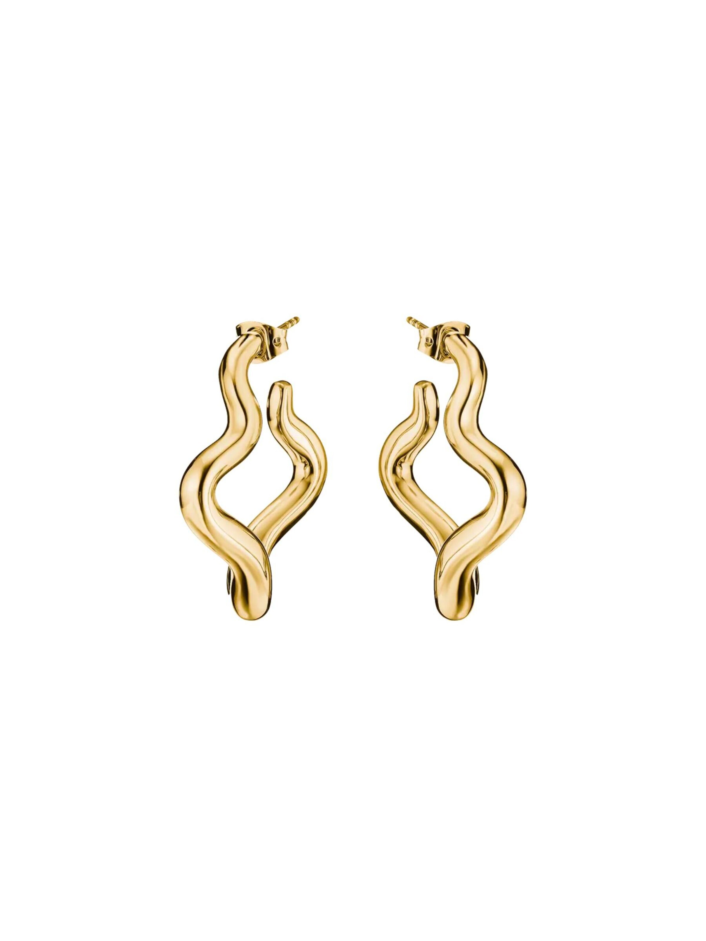 Thomas Sabo Ohrringe 'Vergoldete Große Creolen mit Geschwungenem Design'‌‌‌‌‌‌‌ in One Size in gold, Produktansicht
