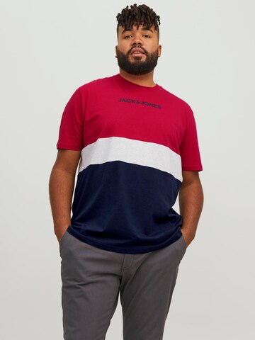 T-Shirt 'Reid' Jack & Jones Plus en rouge : devant