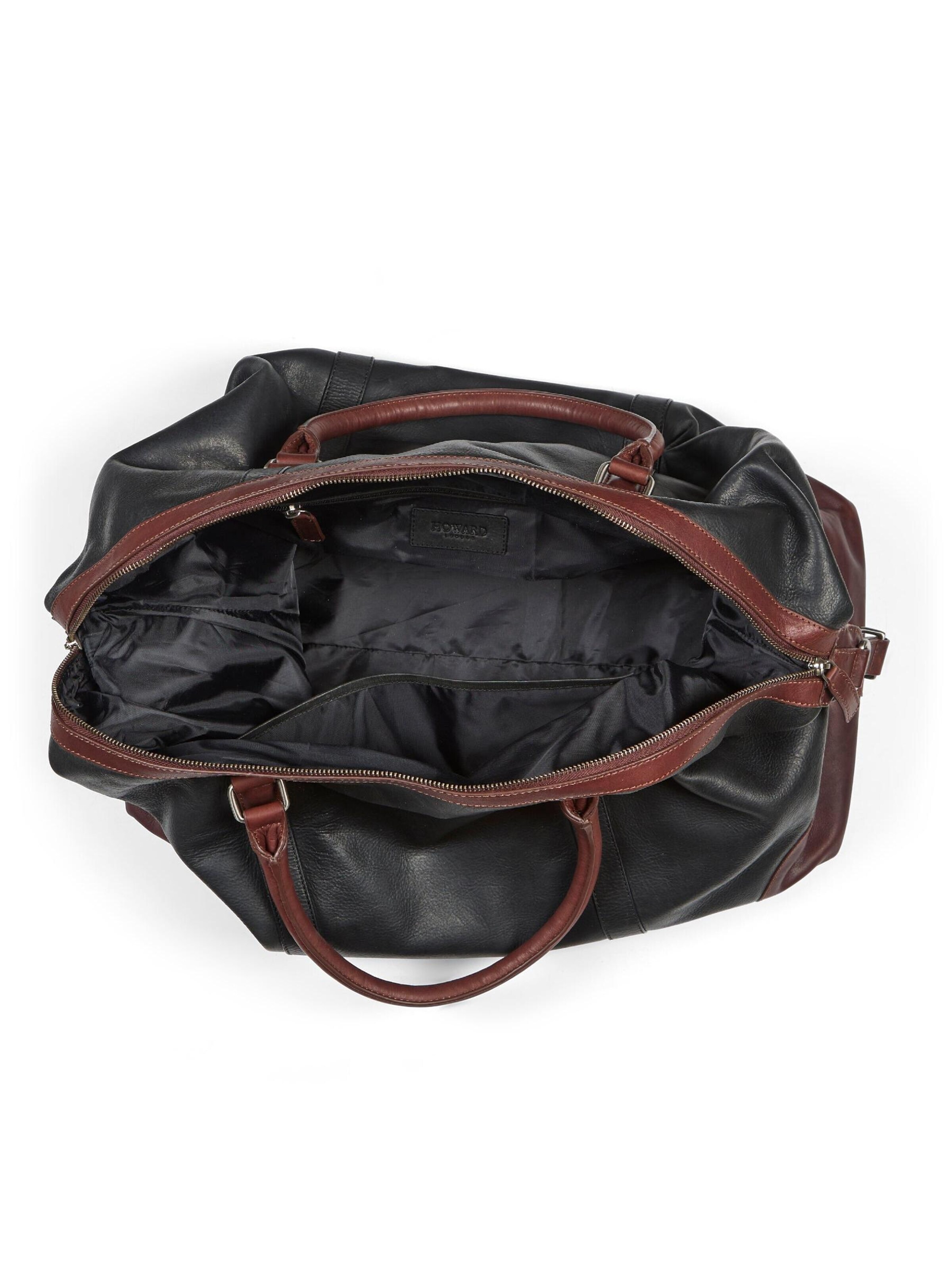 Howard London Weekender 'Weekend Bag Cooper Black / Brown'‌‌‌‌‌‌‌ in Schwarz