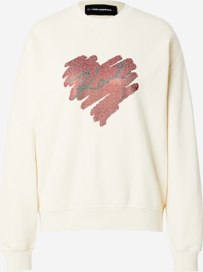 Karl Lagerfeld Collegepaita 'HEARTS' värissä kerma / karmiininpunaine / musta, Tuotenäkymä