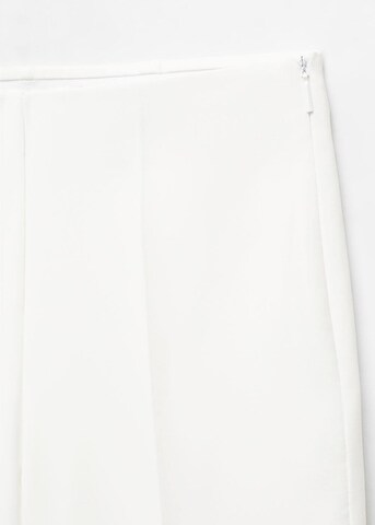 MANGO Flared Pleated Pants 'Iguana' in White