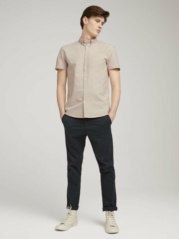 TOM TAILOR DENIM Comfort fit Overhemd in Beige