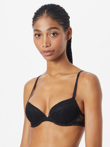 Push-up Sutien de la Tommy Hilfiger Underwear pe negru: față