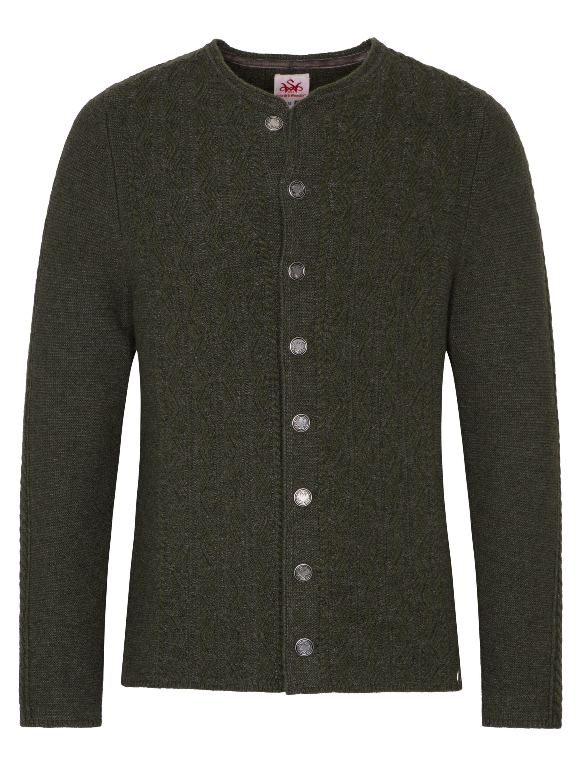 SPIETH & WENSKY Gebreid vest 'Gent' in Groen: voorkant