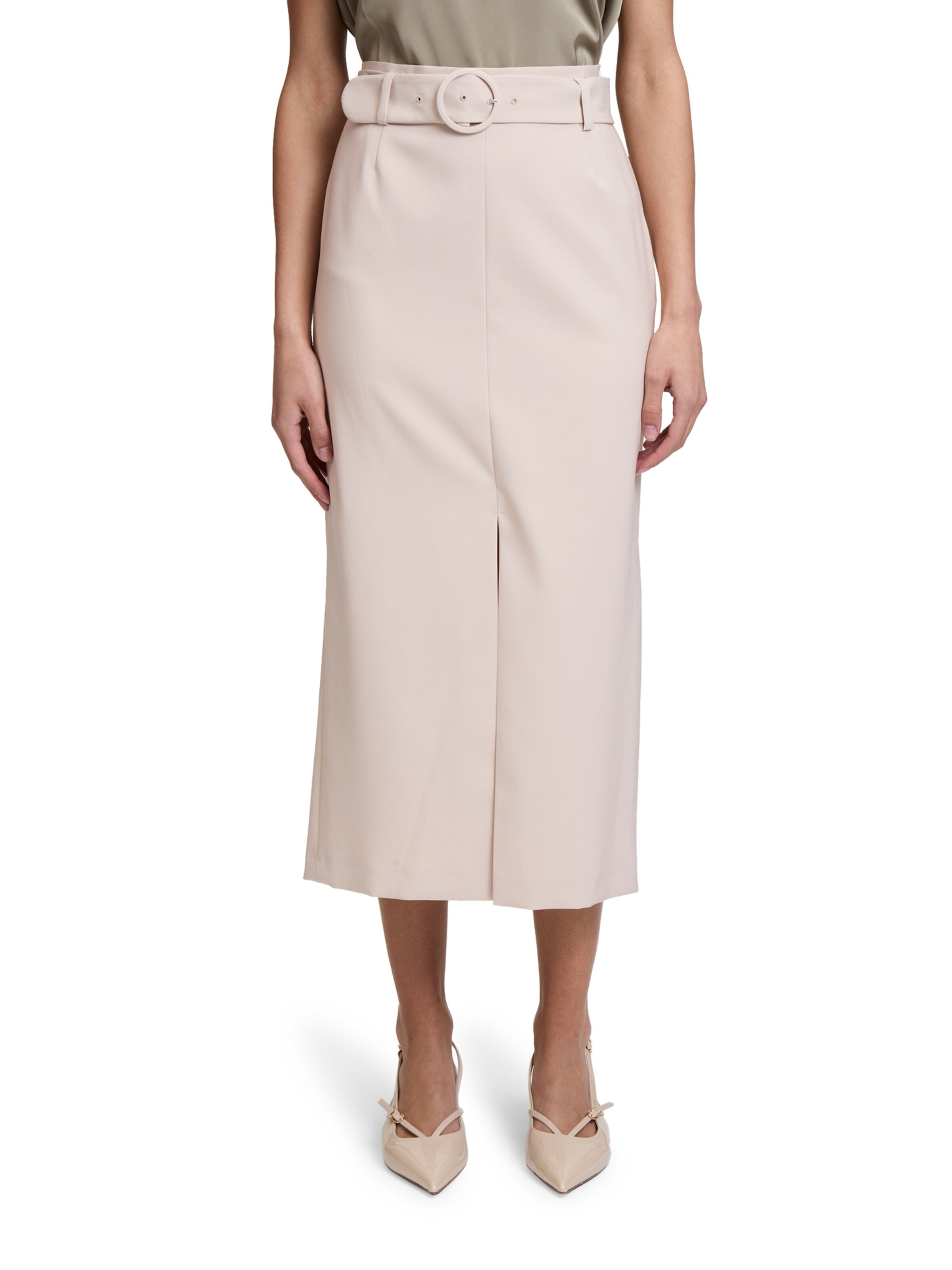 Betty Barclay Midirock mit Gürtel in Beige: Vorderseite