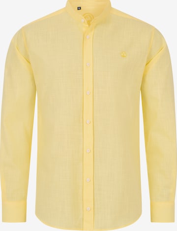 Indumentum Button Up Shirt in Yellow: front