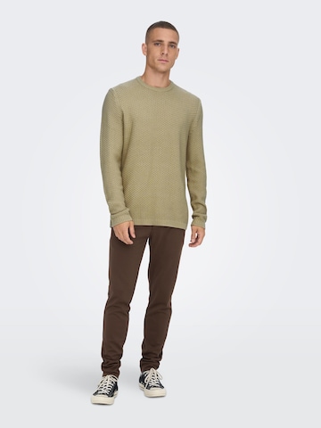 Only & Sons Sweter 'Tuck' w kolorze beżowy