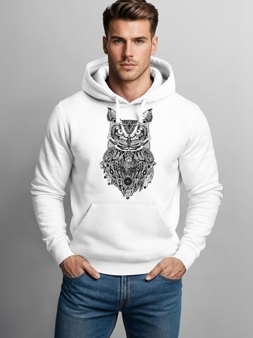 Neverless Sweatshirt 'Free Mind Owl' in White: front