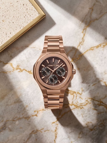CERRUTI 1881 Analog watch 'Function watch Lucardo Slim' in Brown