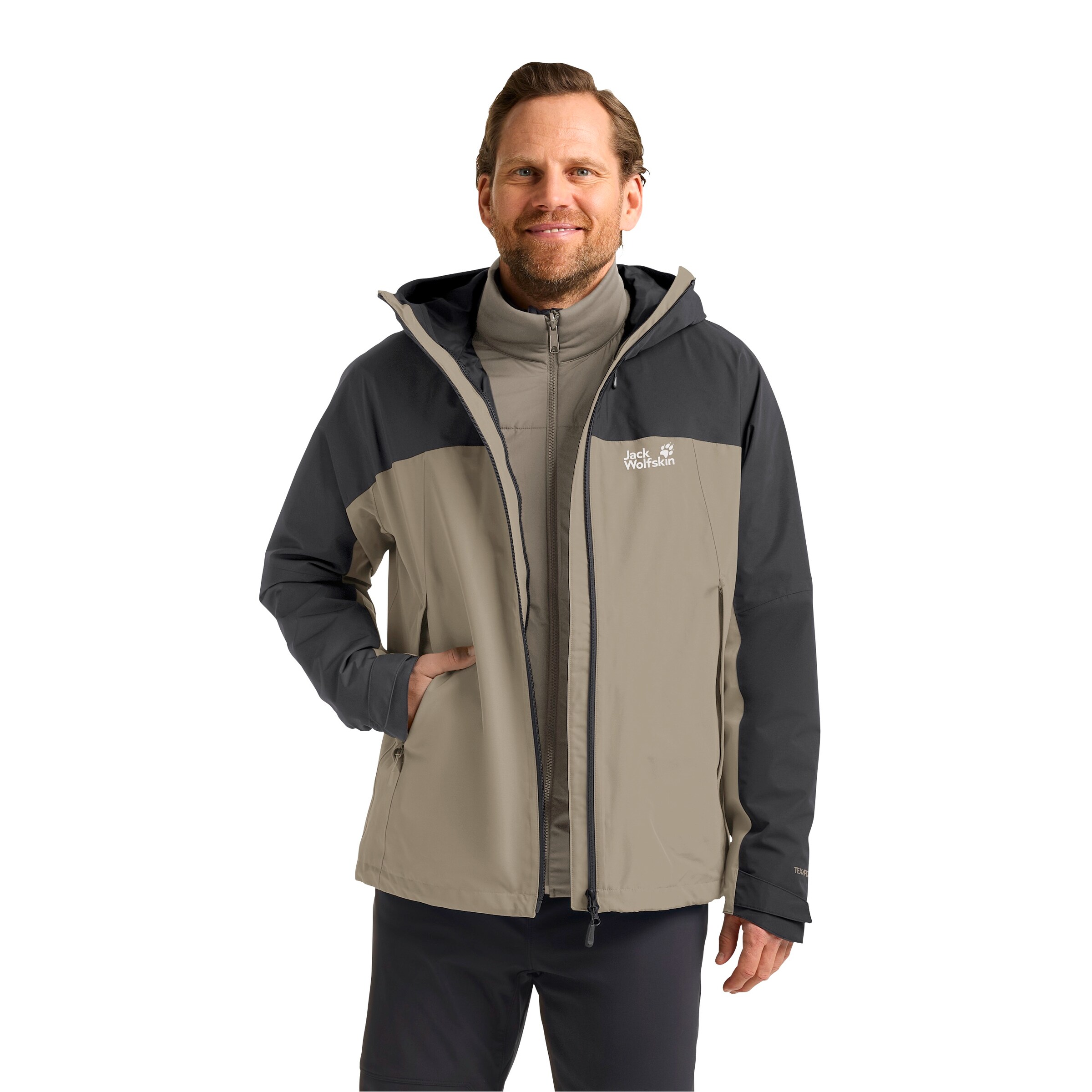 JACK WOLFSKIN Outdoorjas in Beige: voorkant