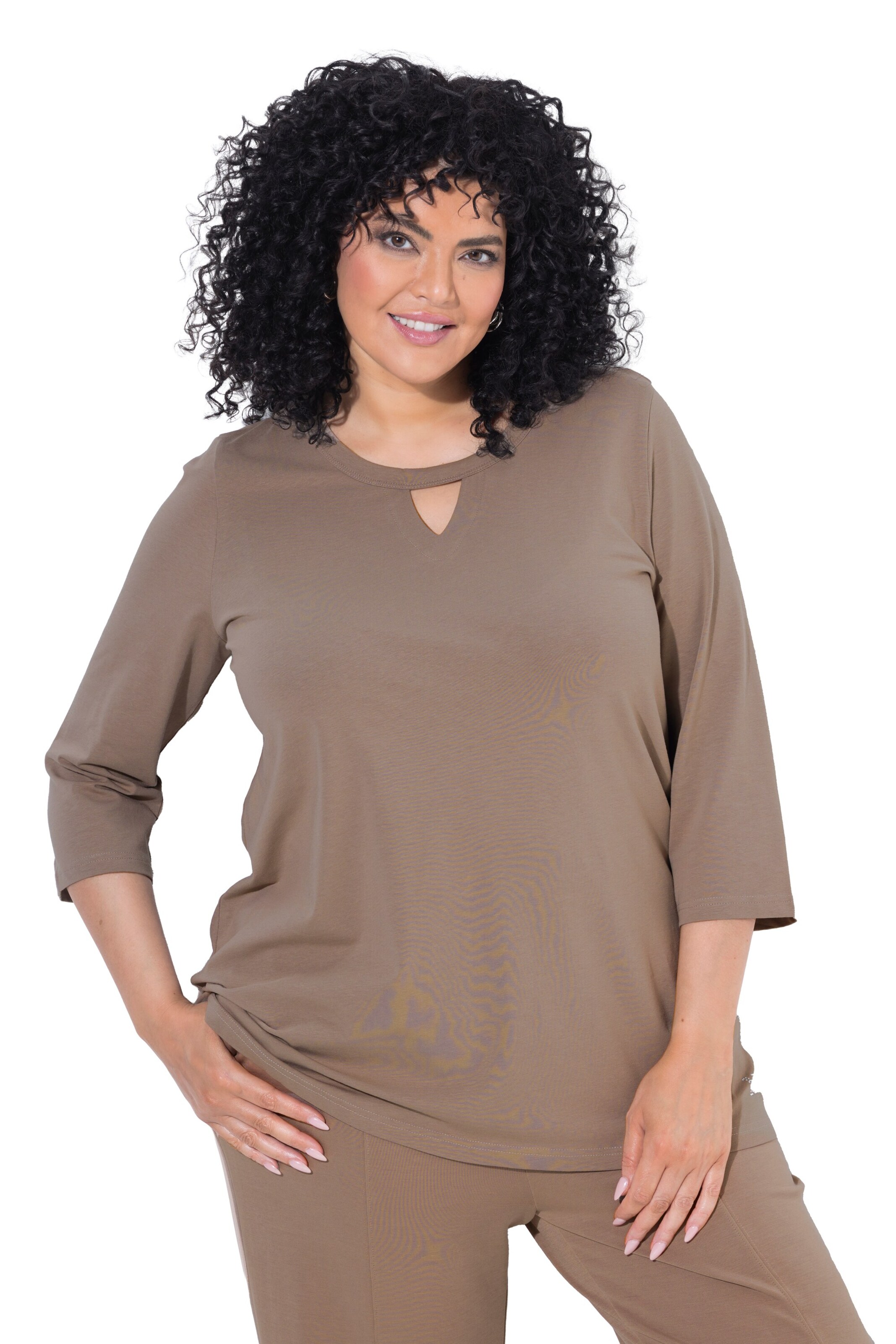 Ulla Popken Shirt in Braun: Vorderseite