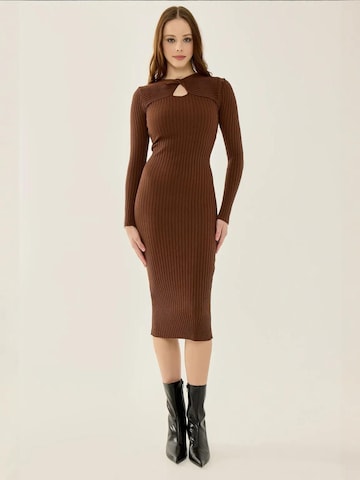 Hiccup Strickkleid in Braun: Vorderseite