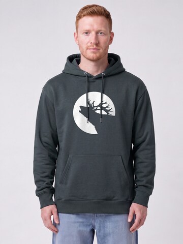 Felpa 'Röhrender Hirsch' di Watapparel in grigio: frontale