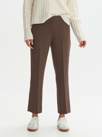 OPUS Regular Pleated Pants 'Miriki' in Brown: front