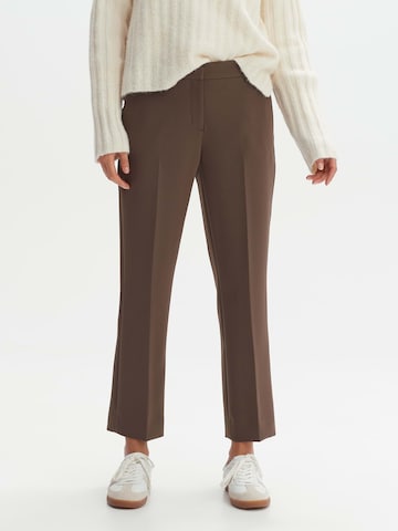 OPUS Regular Trousers with creases 'Miriki' in Brown: front