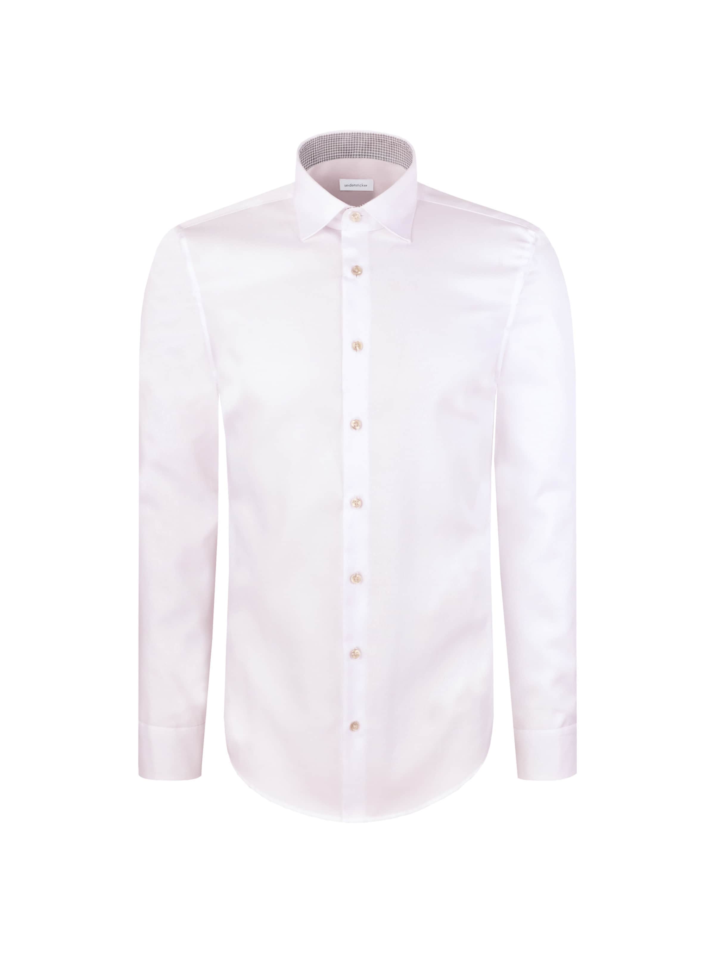 Chemise business 'Schwarze Rose' SEIDENSTICKER en blanc : devant