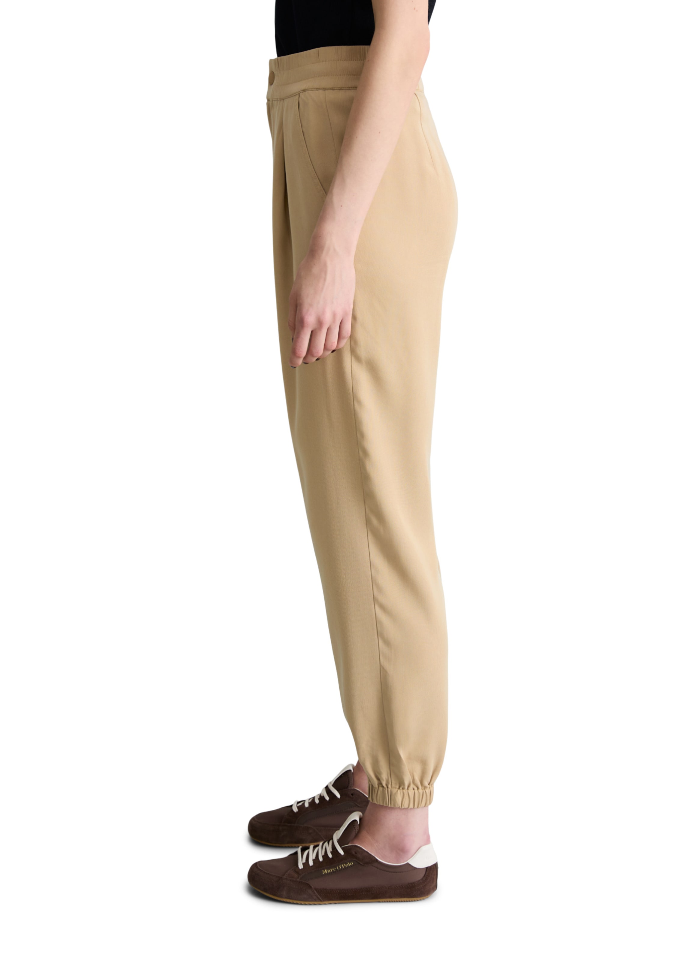 Marc O'Polo DENIM Tapered Bandplooibroek in Beige