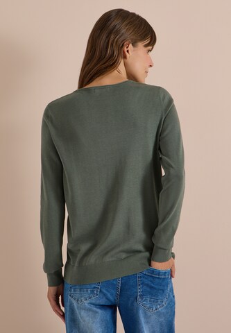 CECIL Basic Pullover mit Rundhals in Unifarbe in Grün