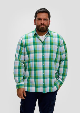 s.Oliver Red Label Big & Tall Regular fit Overhemd in Groen: voorkant