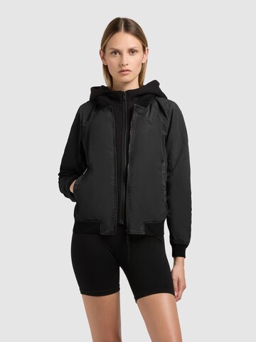 khujo Between-season jacket 'MEETS 2IN1' in Black: front