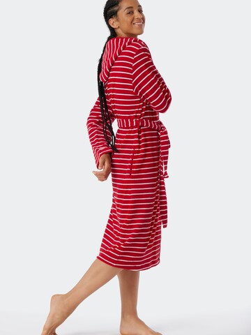 SCHIESSER Long Bathrobe ' Feather Terry ' in Red