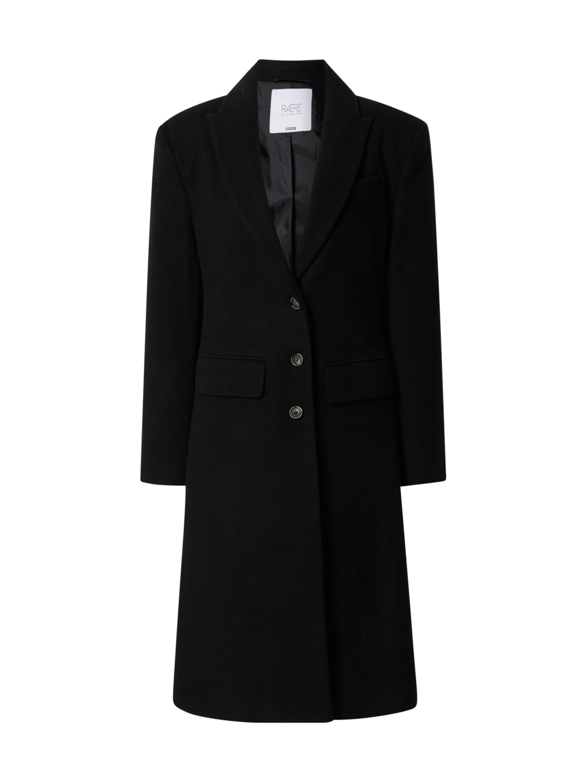 RÆRE by Lorena Rae Between-Seasons Coat &#x27;Selena&#x27; in Black: front