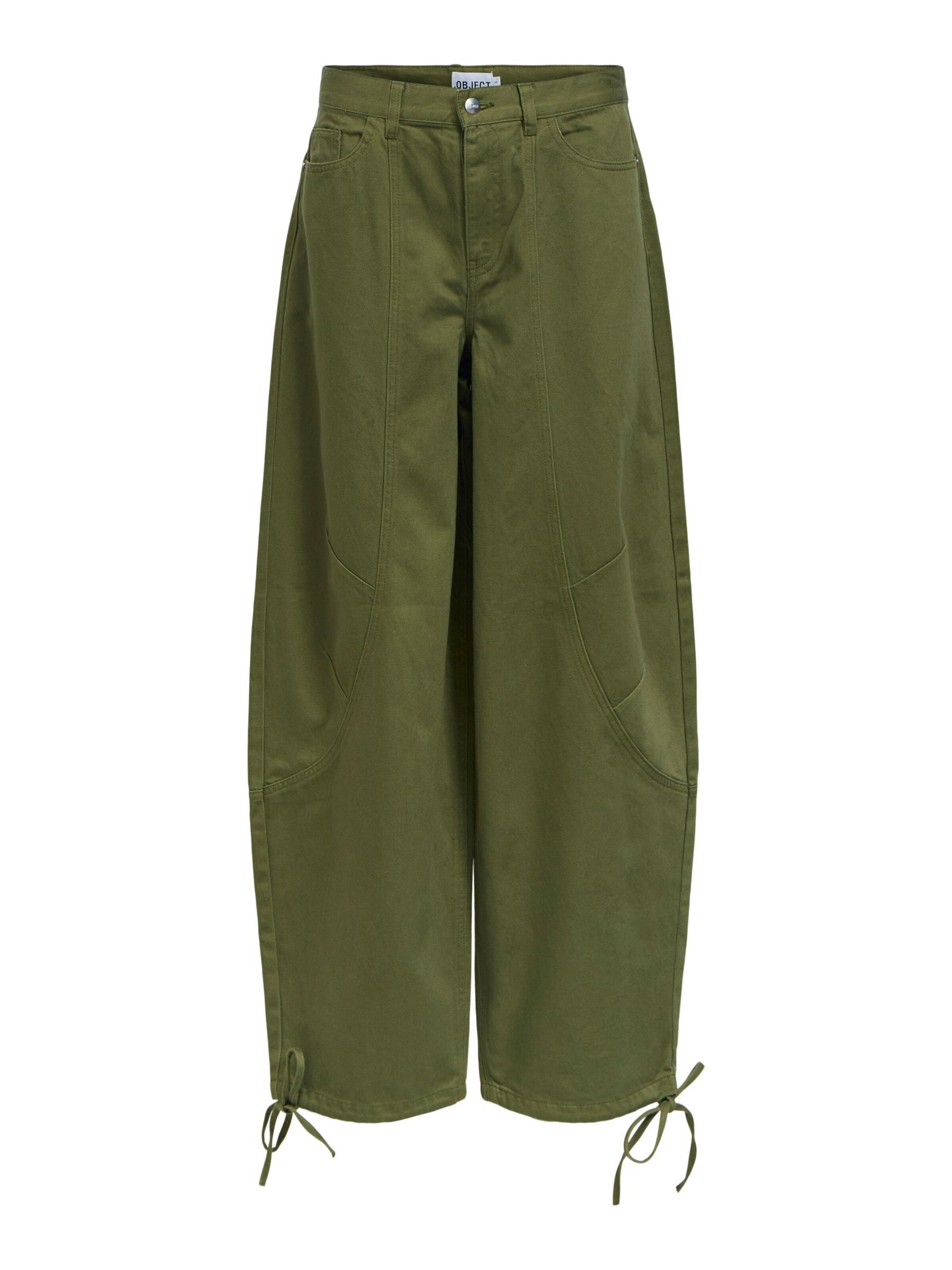 OBJECT - Barrel Pantalón cargo en verde: frente