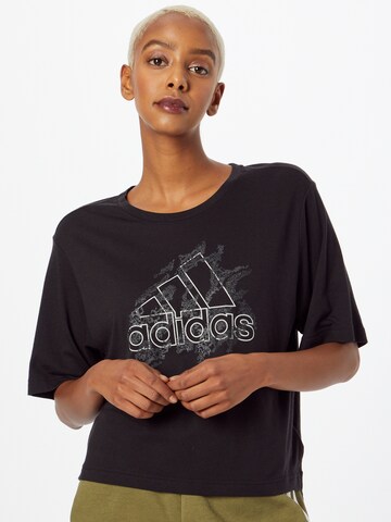 melns ADIDAS SPORTSWEAR Sporta krekls: no priekšpuses
